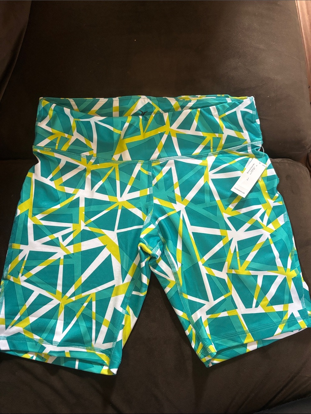 Old Navy Teal Geometric Bike Shorts